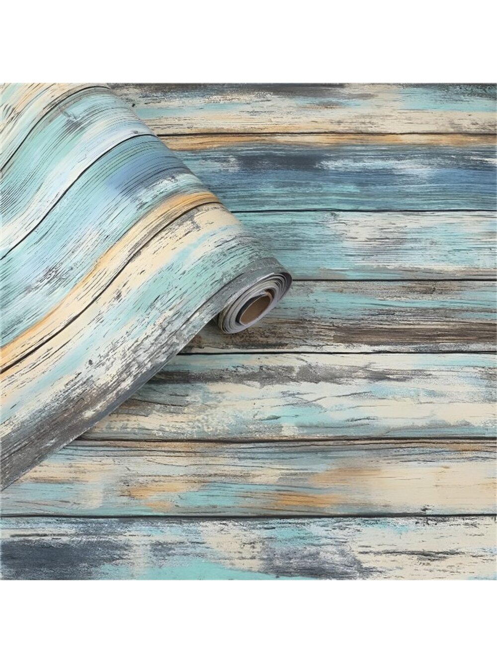 15.7"x118" Self-Adhesive and Removable Wood Wallpaper Peel and Stick - Blue